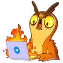 😨 emoji Freelance Owl Telegram sticker 4 of 40