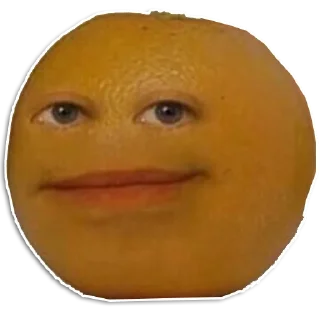 😐 emoji 🍊 Annoying Orange 🍊by @r_o_o_m 🍊 Telegram sticker 6 of 99