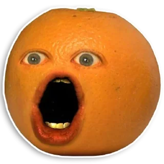😮 emoji 🍊 Annoying Orange 🍊by @r_o_o_m 🍊 Telegram sticker 15 of 99