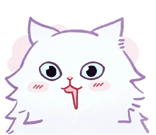 😺 emoji ⪩ ꒰ white kitten ꒱ ⪨ @plusikradom Telegram sticker 7 of 40