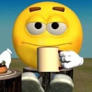 ☕️ emoji Yellow ball meme Telegram sticker 20 of 25