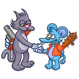 🤝 emoji The Itchy & Scratchy Telegram sticker 21 of 25