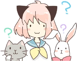 ❔ emoji my cat neko girl <3 Telegram sticker 23 of 44