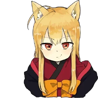 😏 emoji Little Fox Kitsunе Telegram sticker 15 of 44