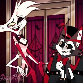 😏 emoji Angel/Husk•HazbinHotel  @Hazhell00 ➡️ @Ctikerubot Telegram sticker 9 of 82