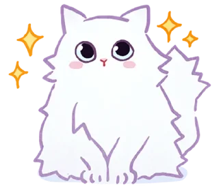 😺 emoji ⪩ ꒰ white kitten ꒱ ⪨ @plusikradom Telegram sticker 20 of 40