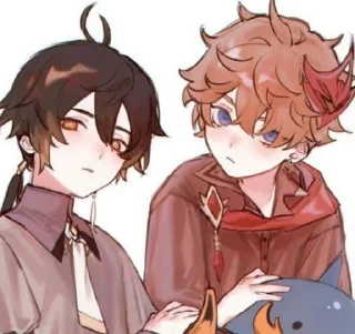 🐋 emoji Чжун Ли & Тарталья • @itsgensharts Telegram sticker 14 of 120