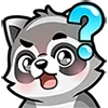 ❔ emoji @kotletovvemoji | Raccoon Emoji Telegram sticker 2 of 32