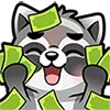 🤑 emoji @kotletovvemoji | Raccoon Emoji Telegram sticker 9 of 32