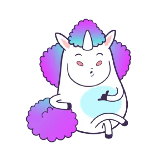 😌 emoji Bright Unicorns Telegram sticker 17 of 25
