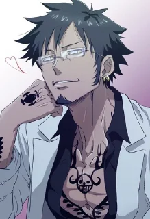 😏 emoji Trafalgar D. Water Law Telegram sticker 11 of 73