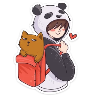 ☺️ emoji Девочка-Панда и кот Барсик Telegram sticker 5 of 40