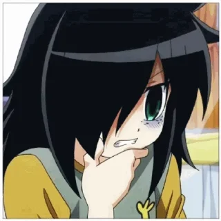 🤔 emoji Tomoko by @anime_stickerr Telegram sticker 22 of 35