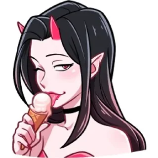 😏 emoji Дьявол и Дьяволица Telegram sticker 7 of 48