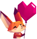 💖 emoji Little Cute Fox Telegram sticker 10 of 24