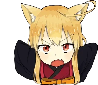 😬 emoji Little Fox Kitsunе Telegram sticker 9 of 44