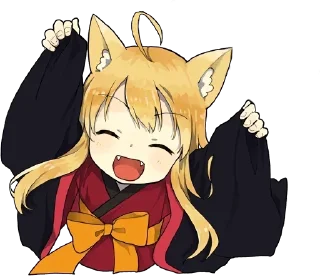 😄 emoji Little Fox Kitsunе Telegram sticker 23 of 44