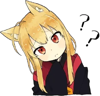 🤔 emoji Little Fox Kitsunе Telegram sticker 14 of 44