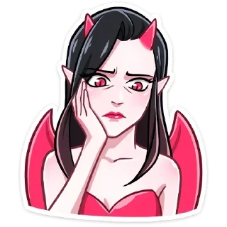 😓 emoji Дьяволица от @stickers_vk Telegram sticker 15 of 48