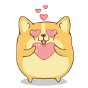 😍 emoji Corgi @IMG2D Telegram sticker 6 of 25