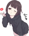 💋 emoji Menhera little girl. :: @line_stickers Telegram sticker 22 of 120