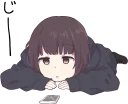 😐 emoji Menhera little girl. :: @line_stickers Telegram sticker 17 of 120