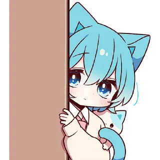😶 emoji Голубой котик 2 @Nyasticks Telegram sticker 21 of 41