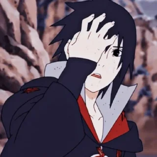 😰 emoji Sasuke Uchiha Telegram sticker 11 of 49