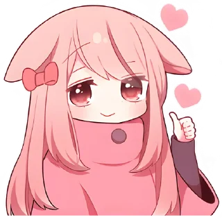 👍 emoji Розовая зайка @Nyasticks Telegram sticker 10 of 41