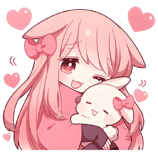 🥰 emoji Розовая зайка @Nyasticks Telegram sticker 20 of 41