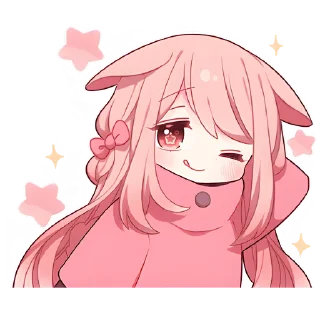😋 emoji Розовая зайка @Nyasticks Telegram sticker 15 of 41