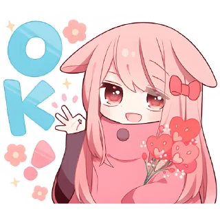 👌 emoji Розовая зайка @Nyasticks Telegram sticker 9 of 41