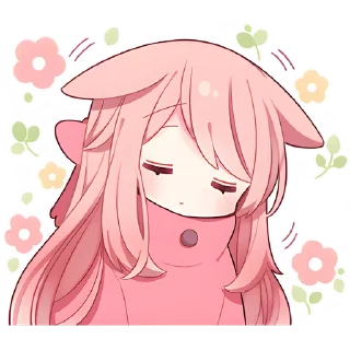 😞 emoji Розовая зайка @Nyasticks Telegram sticker 17 of 41