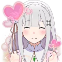 😊 emoji Emilia (Re: Zero) Telegram sticker 5 of 40