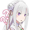 😕 emoji Emilia (Re: Zero) Telegram sticker 14 of 40