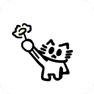 🌷 emoji DrawnCat by killka Telegram sticker 10 of 12