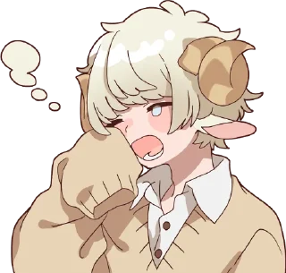 Sticker from Sheep and black goat :: @line_stickers