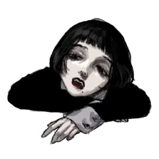 ❤️ emoji грустная девочка @anime_stickerr Telegram sticker 5 of 20