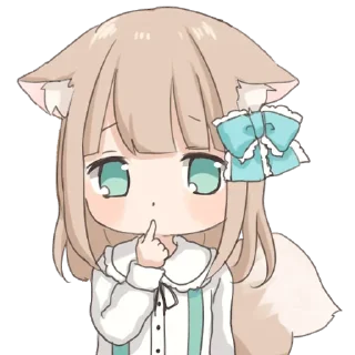 🤔 emoji Девочка волчица @nyasticks Telegram sticker 16 of 41