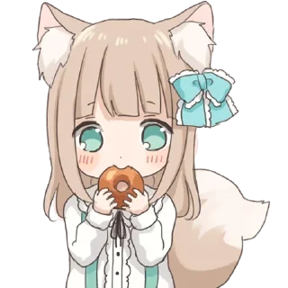 😋 emoji Девочка волчица @nyasticks Telegram sticker 20 of 41