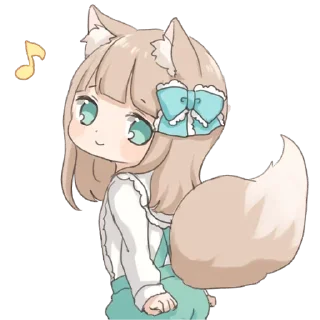 😏 emoji Девочка волчица @nyasticks Telegram sticker 21 of 41