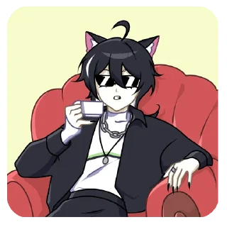 😎 emoji Рен @nyasticks Telegram sticker 18 of 49