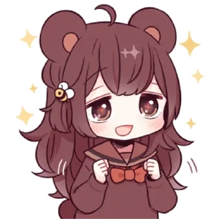 🥳 emoji Медвеция-тян @tg_sticks Telegram sticker 8 of 33