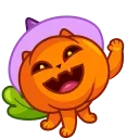 👋 emoji Pumpkin Cat Telegram sticker 5 of 20