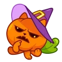 🤔 emoji Pumpkin Cat Telegram sticker 6 of 20