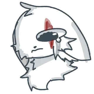 🥲 emoji White wolf Telegram sticker 12 of 12