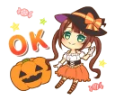 Sticker from Halloween Witch