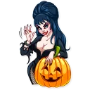 👋 emoji Ms. Elvira Telegram sticker 5 of 30