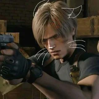 😠 emoji Leon x Ada re4 (kitty?) @ayrinfr Telegram sticker 11 of 53