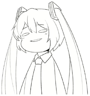 😐 emoji Hatsune Miku by @LawKraft Telegram sticker 6 of 35
